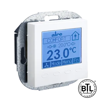 Alre KTRBUu217.456#55 BACnet room controller, flush-mounted, 230V AC, cover 55x55mm, pure white, gloss