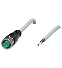 Pepperl+Fuchs V15-G-2M-PUR-ABG Female cordset single-ended M12 straight A-coded, 5-pin, PUR cable grey, shielded
