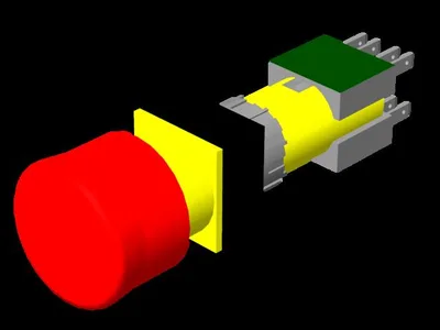 Euchner NOT-HALT TASTE 16MM 2 OE/ZUG Emergency stop device for installation in housing ZSM/HBA/HBM