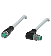 Pepperl+Fuchs V3-GM-1M-PUR-V3-WM Cordset M8 socket straight to M8 plug angled A-coded, 3-pin, PUR cable grey