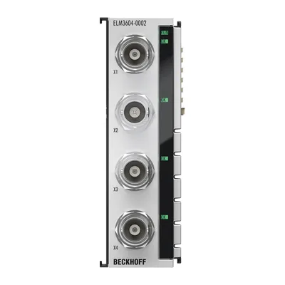 Beckhoff ELM3604-0002 EtherCAT Terminal, 4-channel analog input, IEPE/accelerometer, 24 bit, 20 ksps, BNC