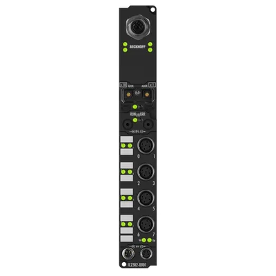 Beckhoff IL2302-B901 Coupler Box, 4-channel digital input + 4-channel digital output, Ethernet, 24 V DC, 3 ms, 05 A, M12