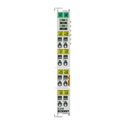 Beckhoff EL3104 EtherCAT Terminal, 4-channel analog input, voltage, ±10 V, 16 bit, differential