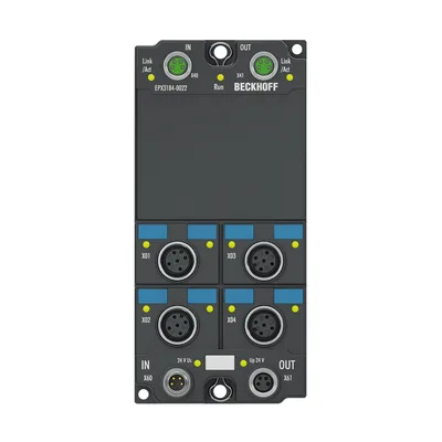 Beckhoff EPX3184-0022 EtherCAT Box, 4-channel analog input, current, 4…20 mA, 16 bit, single-ended, M12, HART, Ex i