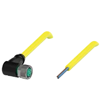 Pepperl+Fuchs V3-WM-YE2M-PVC-U Female cordset single-ended M8 angled A-coded, 3-pin, PVC cable yellow, UL approved