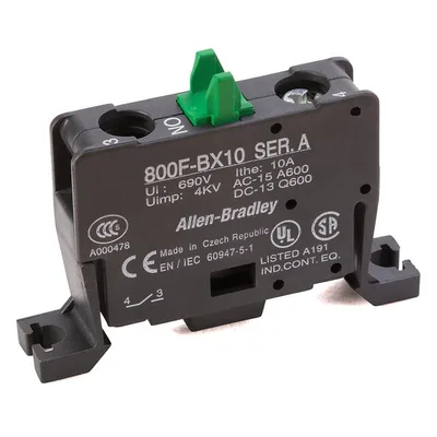 Allen Bradley 800F-BX10 22mm Contact Block 800F PB