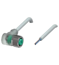 Pepperl+Fuchs V1-W-E2/E3-20M-PUR Female cordset single-ended M12 angled A-coded, LED 4-pin bridged, PUR cable 3-core grey