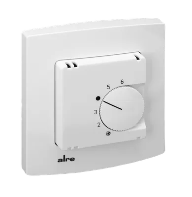 Alre RTBSU-401.000#21 Room thermostat, flush-mounted, 230V AC, NC contact, alre frame, cover 50x50mm, pure white, gloss