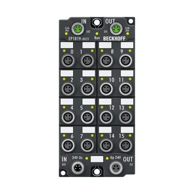 Beckhoff EP1819-0021 EtherCAT Box, 16-channel digital input, 24 V DC, 10 µs, M8