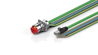Beckhoff ZK7A14-AT00-Axxx B23, ENP cable, PUR, 5 G 40 mm² + (1 x 4 x AWG22), drag chain suitable, key 3 (user-defined voltage)
