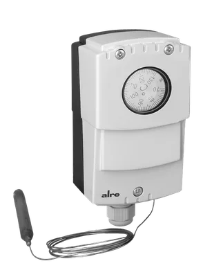 Alre JET-140 XF Capillary thermostat, wall mounting, 70…130…°C, adjustable hysteresis 220K, internal setting, capillary length 18m