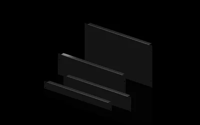 Rittal DK 7153.005 DK Kör panel, 19", 3U, 2'li pk, RAL 9005