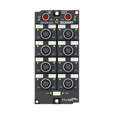 Beckhoff EPP2339-0022 EtherCAT P Box, 16-channel digital combi, 24 V DC, 3 ms, 05 A, M12