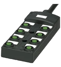 Pepperl+Fuchs V1-8A-E2-5M-PUR Octuple splitter box with M12 connector with trunk cable