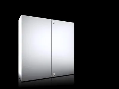 Rittal AX 1018.000 AX kompakt pano, GYD: 1000x1000x300 mm, paslanmaz çelik 14301, montaj plakalı, çift kapılı, iki mandallı kilit