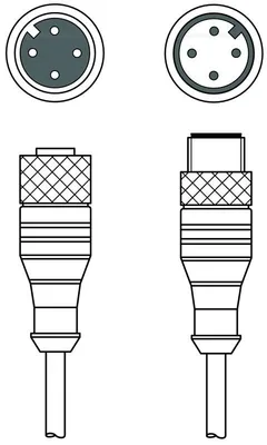 Leuze KDS U-M12-4A-M12-4A-V1-100 Bağlantı kablosu