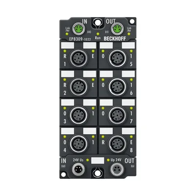 Beckhoff EP8309-1022 EtherCAT Box, multi-functional box, digital, analog, PWM, current-controlled, M12
