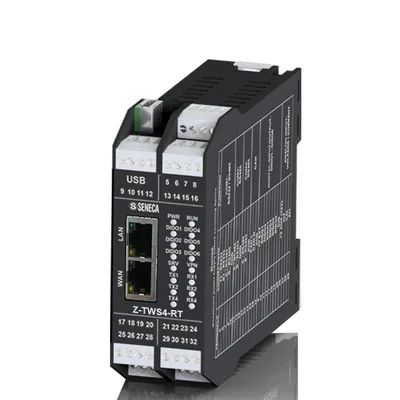 Seneca Z-TWS4-RT Energy IEC 61131 EDGE Controller, Straton IDE, VPN router, built-in I/Os with Energy protocols