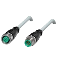 Pepperl+Fuchs V1-G-10M-PUR-V1-G Cordset M12 socket straight to M12 plug straight A-coded, 4-pin, PUR cable grey