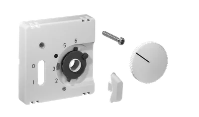 Alre JZ-035.120 Cover set for room thermostat RTBSU-401062 / floor temperature controller RTERU, 55×55, traffic white (RAL9016), gloss