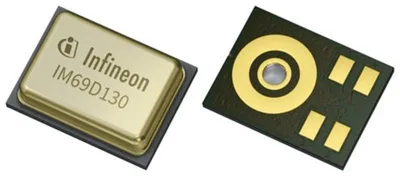 Infineon IM69D130 XENSIV™  MEMS microphone with 105dB dynamic range and high output linearity up to 130dBSPL