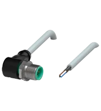 Pepperl+Fuchs V1S-W-1M-PUR-ABG Male cordset single-ended M12 angled A-coded, 4-pin, PUR cable grey, shielded