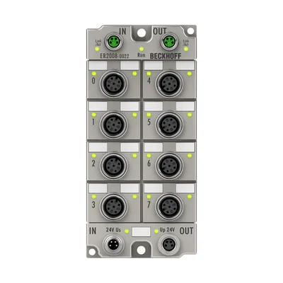 Beckhoff ER2008-0022 EtherCAT Box, 8-channel digital output, 24 V DC, 05 A, M12, zinc die-cast