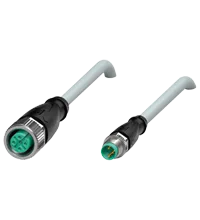 Pepperl+Fuchs V11-G-2M-PUR-V3-GM Cordset M12 socket straight to M8 plug straight A-coded, 3-pin, PUR cable grey