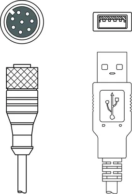 Leuze KB M12A-8P-USB-3000 Bağlantı kablosu