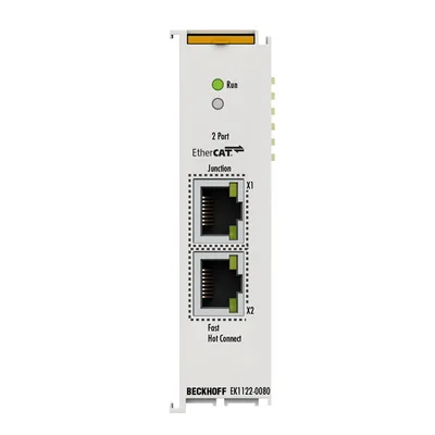 Beckhoff EK1122-0080 2-port EtherCAT junction, Fast Hot Connect