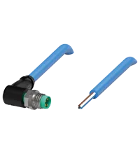 Pepperl+Fuchs V31S-W-N4-1M-PUR Male cordset single-ended M8 angled A-coded, 4-pin, PUR cable blue, NAMUR