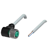 Pepperl+Fuchs V1-W-3M-PUR Female cordset single-ended M12 angled A-coded, 4-pin, PUR cable grey