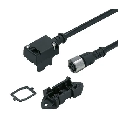 IFM FC connector, M12, V2A, 1m AS-Interface yassı kablo için vampir dişli soket