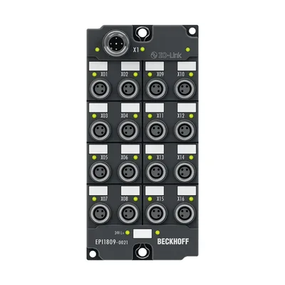 Beckhoff EPI1809-0021 IO-Link box, 16-channel digital input, 24 V DC, 3 ms, M8