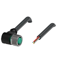 Pepperl+Fuchs V19-W-BK5M-PUR-U Female cordset single-ended M12 angled A-coded, 8-pin, PUR cable black, UL approved