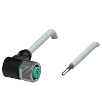 Pepperl+Fuchs V1-W-2M-PVC-ABG Female cordset single-ended M12 angled A-coded, 4-pin, PVC cable grey, shielded