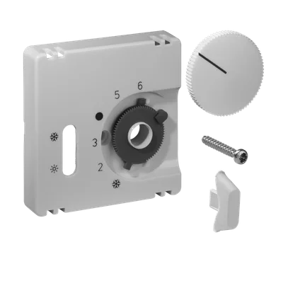 Alre JZ-037.120 Cover set for room thermostat RTBSU, 55×55, traffic/studio white (RAL9016), gloss