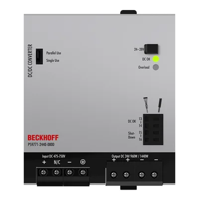 Beckhoff PS9771-2440-0000 DC/DC converter PS9700; output: 24 V DC / 40 A; input: 475…750 V DCNew