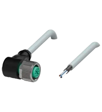 Pepperl+Fuchs V15-W-2M-PUR-ABG Female cordset single-ended M12 angled A-coded, 5-pin, PUR cable grey, shielded