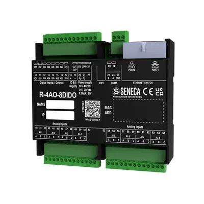 Seneca R-4AO-8DIDO Ethernet module 4 analog output and 8 digital input/output channels