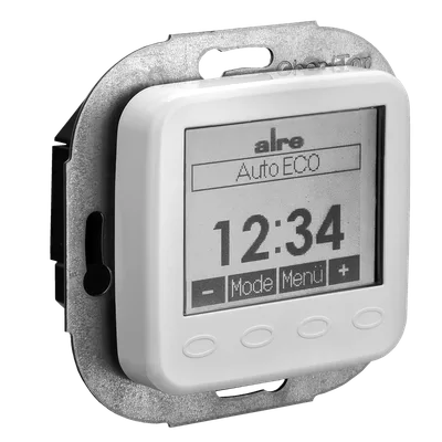 Alre HTRRUu210.021#28/V2 Room/underfloor temperature controller with timer, flush-mounted, cover fits BUSCH-JAEGER Reflex SI/SI Linear, pure white, gloss
