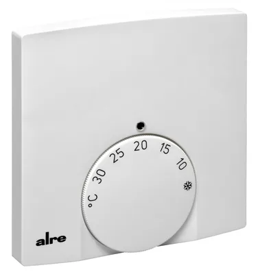 Alre KTRTB-211.108/03 Room thermostat, heating/cooling, surface-mounted super flat, 230V AC, silent (Triac), traffic white