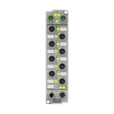 Beckhoff ER2038-0001 EtherCAT Box, 8-channel digital output, 24 V DC, 2 A, M8, with diagnostics, zinc die-cast