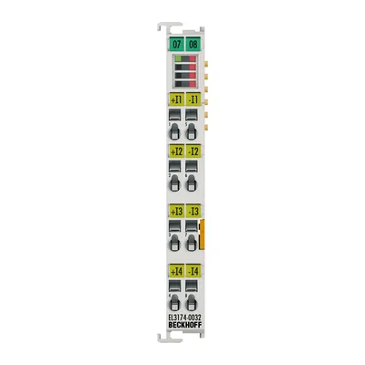 Beckhoff EL3174-0032 EtherCAT Terminal, 4-channel analog input, multi-function, ±3 V, ±20 mA, 16 bit, differential