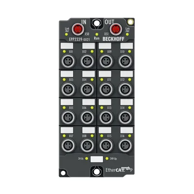 Beckhoff EPP2339-0021 EtherCAT P Box, 16-channel digital combi, 24 V DC, 3 ms, 05 A, M8
