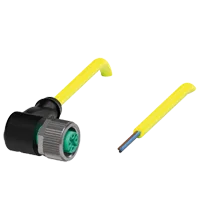 Pepperl+Fuchs V11-W-YE5M-PVC-U Female cordset single-ended M12 angled A-coded, 3-pin, PVC cable yellow, UL approved