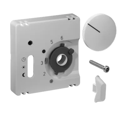Alre JZ-036.110 Cover set for room thermostat RTBSU, 55×55, pearl white (RAL1013), gloss