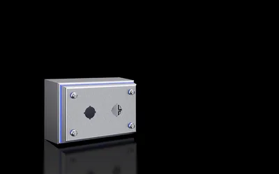 Rittal HD 1682.600 HD switch housing, WxHxD: 100x160x90 mm, stainless steel 14301, 2 switch cut-outs, Ø 225 mm