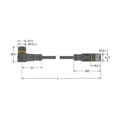 Turck WKC5T-P7X3-1-RSC5T/TEL