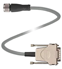 Pepperl+Fuchs V1-G-5M-PUR-ABG-SUBD15 Adapter cable M12 socket straight A-coded 4-pin to Sub-D-plug 15-pin, PUR cable grey, shielded